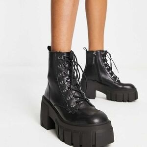 Steve Madden Black Chunky Combat Boots